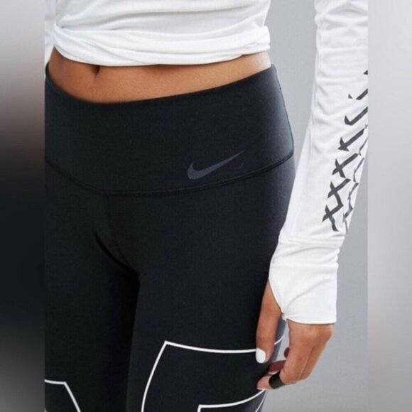 NIKE Power Legend Training Dri-Fit Just Do It JDI Graphic Logo Cuff Leggings S - Picture 9 of 14